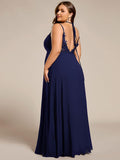 Plus Size A-Line Straps Empire-Waist Chiffon Sleeveless Bridesmaid Dress