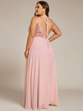 Plus Size A-Line Straps Empire-Waist Chiffon Sleeveless Bridesmaid Dress