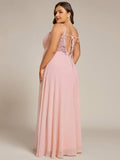 Plus Size A-Line Straps Empire-Waist Chiffon Sleeveless Bridesmaid Dress