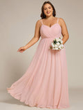 Plus Size A-Line Straps Empire-Waist Chiffon Sleeveless Bridesmaid Dress