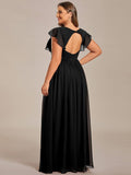 Plus Size A-Line Chiffon V-Neck Empire-Waist Pleated Bridesmaid Dress