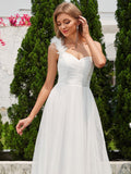 A-Line One Shoulder Empire-Waist Tulle Sleeveless Bridesmaid Dress with Slit
