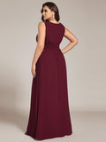 A-Line Sleeveless Pleated Empire-Waist Plus Size Chiffon Bridesmaid Dress