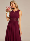 A-line Empire-Waist Sleeveless Chiffon Long Bridesmaid Dress