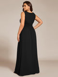 A-Line Sleeveless Pleated Empire-Waist Plus Size Chiffon Bridesmaid Dress