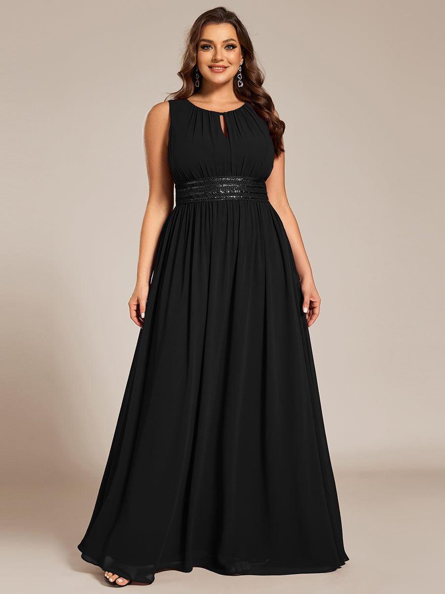 A-Line Sleeveless Pleated Empire-Waist Plus Size Chiffon Bridesmaid Dress