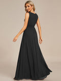 A-line Empire-Waist Sleeveless Chiffon Long Bridesmaid Dress
