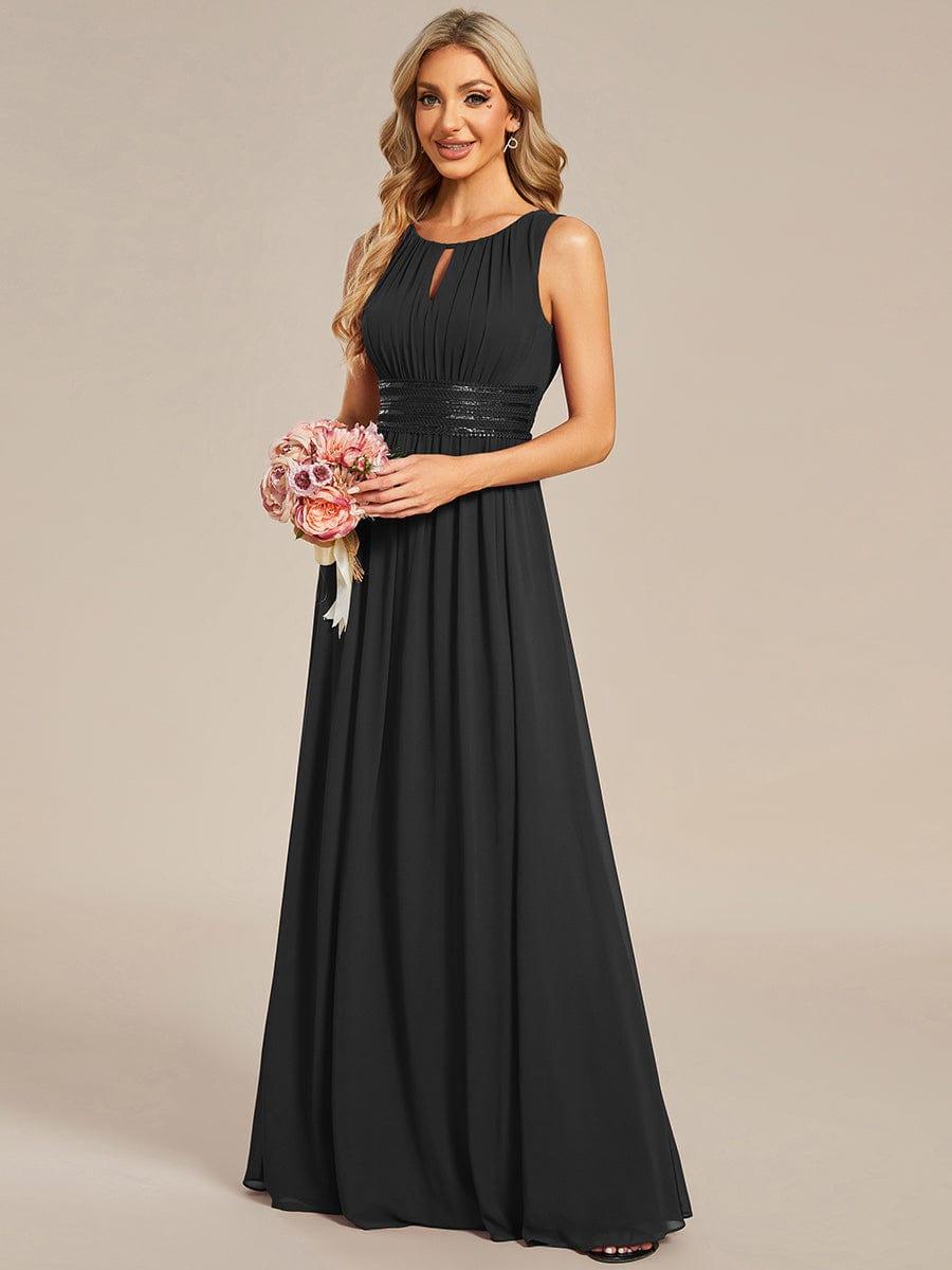 A-line Empire-Waist Sleeveless Chiffon Long Bridesmaid Dress