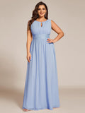 A-Line Sleeveless Pleated Empire-Waist Plus Size Chiffon Bridesmaid Dress