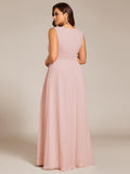 A-Line Sleeveless Pleated Empire-Waist Plus Size Chiffon Bridesmaid Dress
