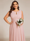 A-line Empire-Waist Sleeveless Chiffon Long Bridesmaid Dress