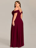 A-Line Spaghetti Strap Empire-Waist V-Neck Pleated Long Bridesmaid Dress