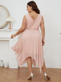 A-Line V-Neck Empire-Waist Sleeveless Midi Chiffon Bridesmaid Dress