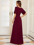 Sheath Round Neck Bodycon Empire-Waist Half Sleeve Formal Dress