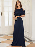 Sheath Round Neck Bodycon Empire-Waist Half Sleeve Formal Dress