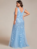 Plus Size Mermaid V-Neck Sequined Appliques Formal Dresses & Gowns