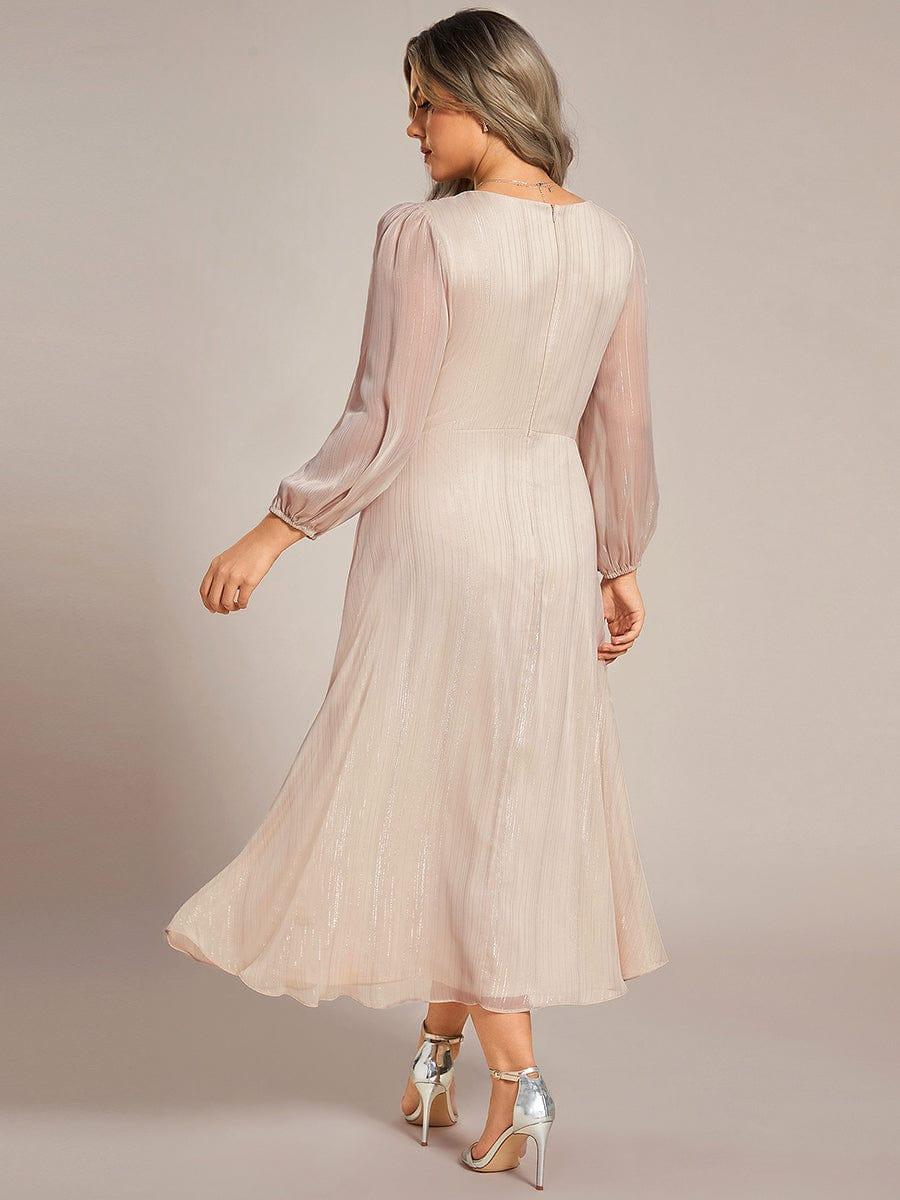 Plus Size A-Line Empire-Waist Long Sleeves A-Line Evening Dress