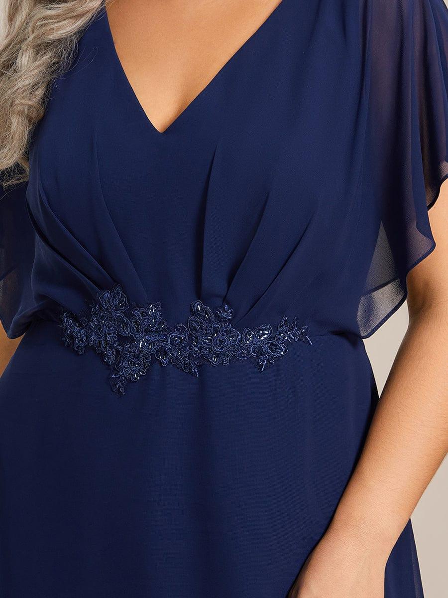 Elegant A-line Empire-Waist Applique Ruffles Chiffon Mother of the Bride Dress