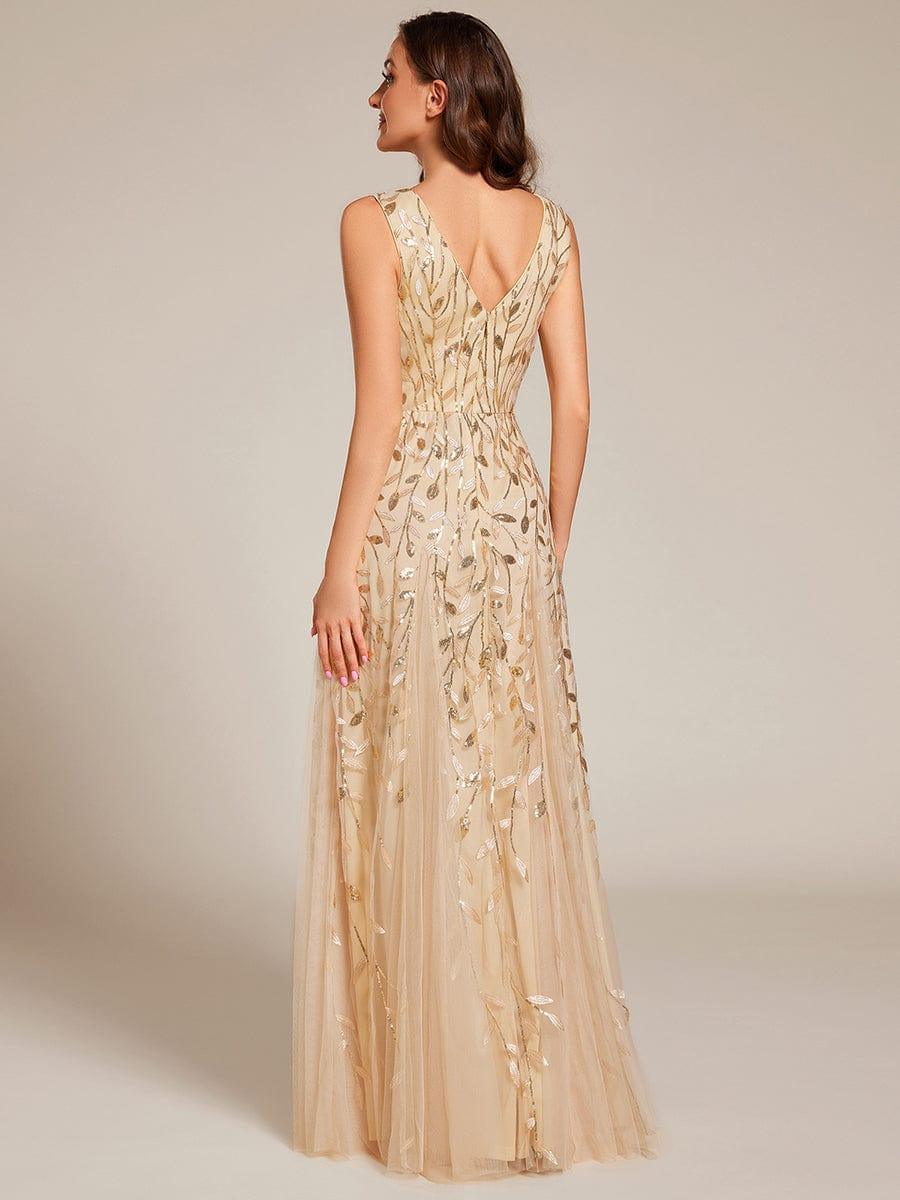 Plus Size A-Line  Sparkling Sleeveless Formal Evening Dress with Sequins