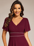 Elegant V-Neck Empire-Waist A-Line Chiffon Formal Evening Dress