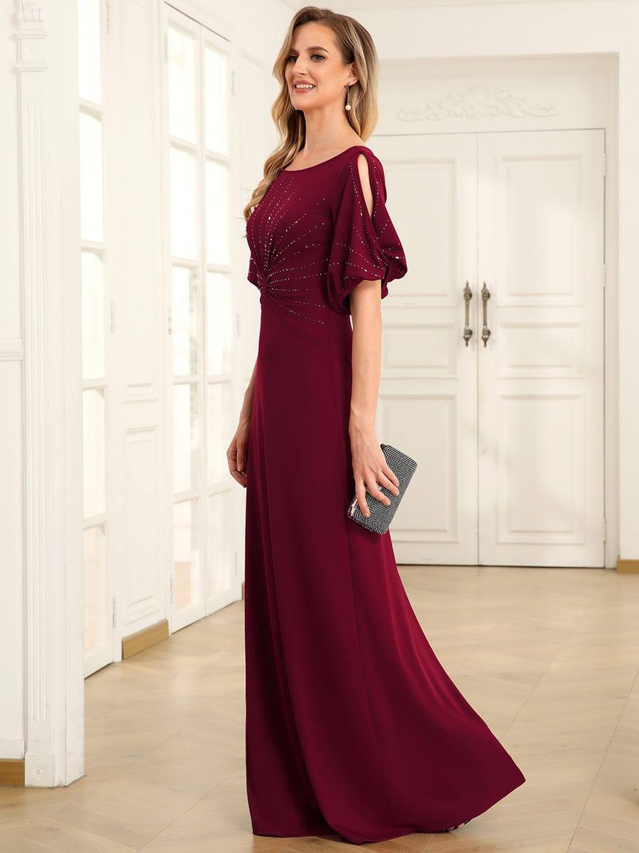 Sheath Round Neck Bodycon Empire-Waist Half Sleeve Formal Dress