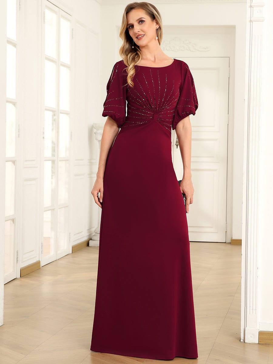 Sheath Round Neck Bodycon Empire-Waist Half Sleeve Formal Dress
