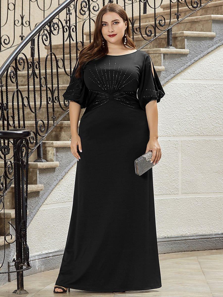 Trendy Sheath Round Neck Half Sleeves Wedding Guest Dress