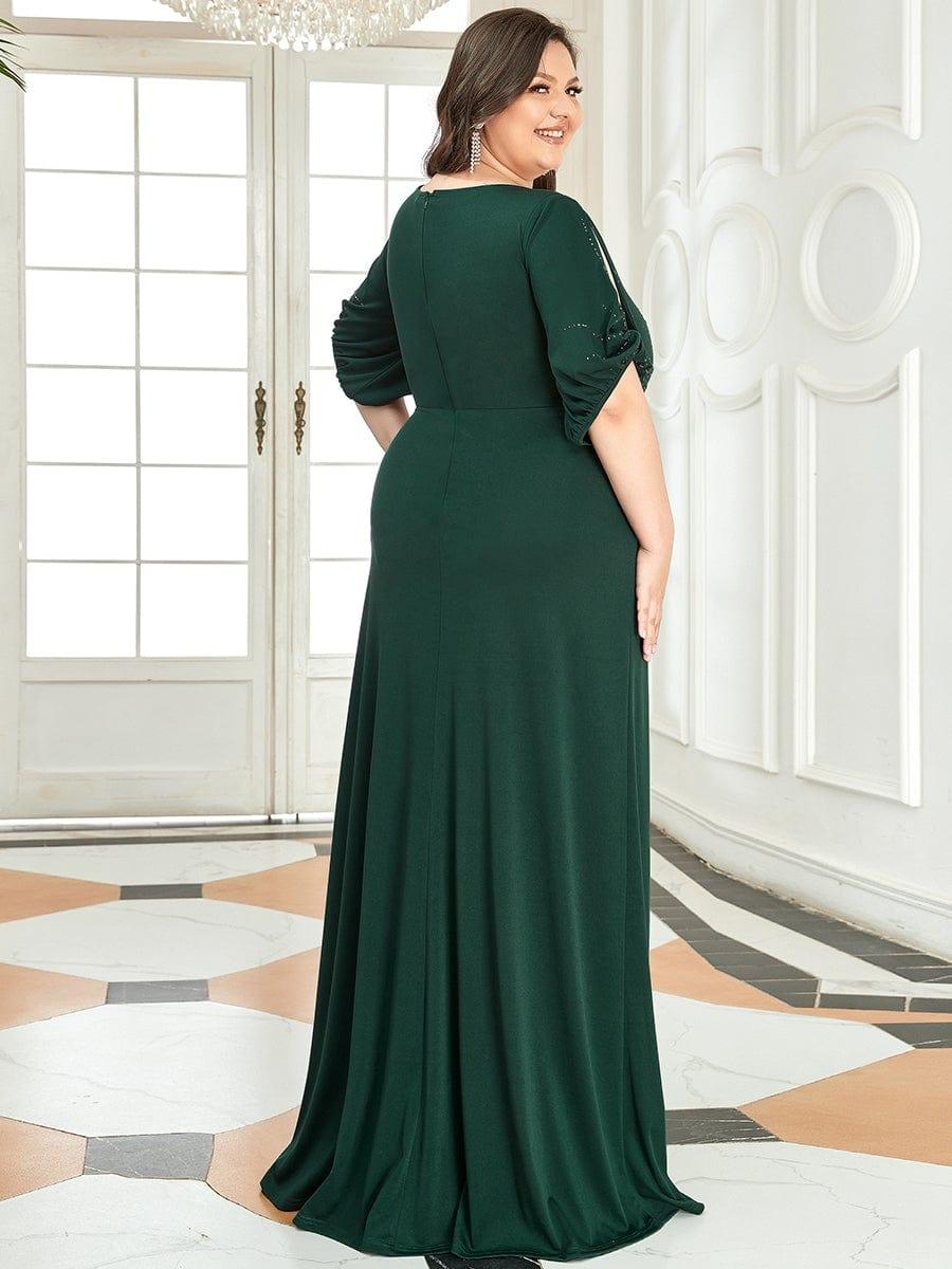 Trendy Sheath Round Neck Half Sleeves Wedding Guest Dress