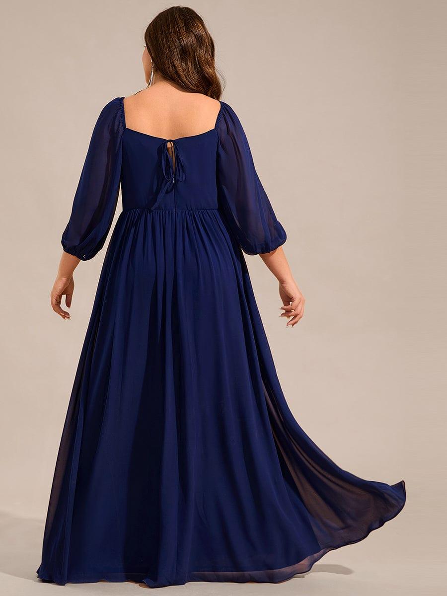 A-Line Plus Size Sweetheart 3/4 Sleeve Chiffon Bridesmaid Dress