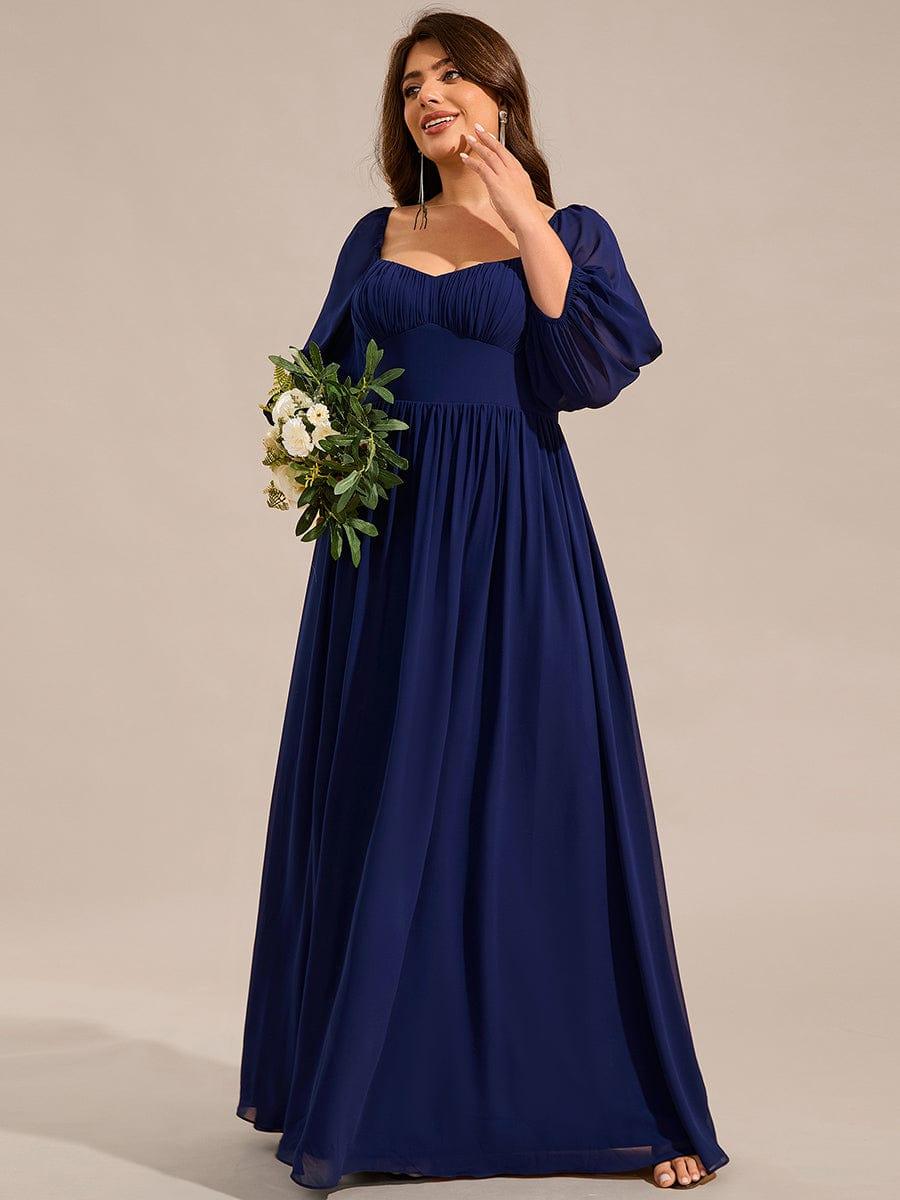 A-Line Plus Size Sweetheart 3/4 Sleeve Chiffon Bridesmaid Dress