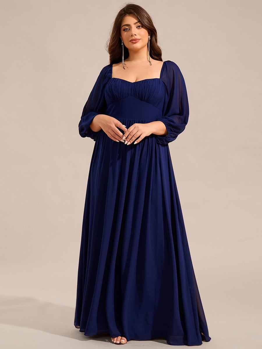 A-Line Plus Size Sweetheart 3/4 Sleeve Chiffon Bridesmaid Dress