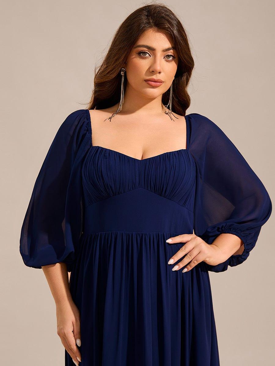 A-Line Plus Size Sweetheart 3/4 Sleeve Chiffon Bridesmaid Dress