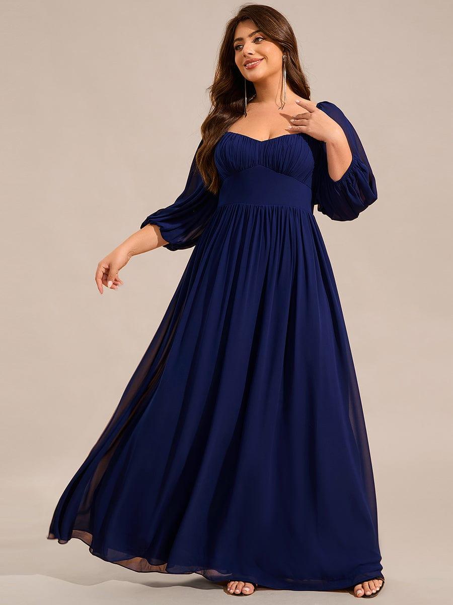 A-Line Plus Size Sweetheart 3/4 Sleeve Chiffon Bridesmaid Dress