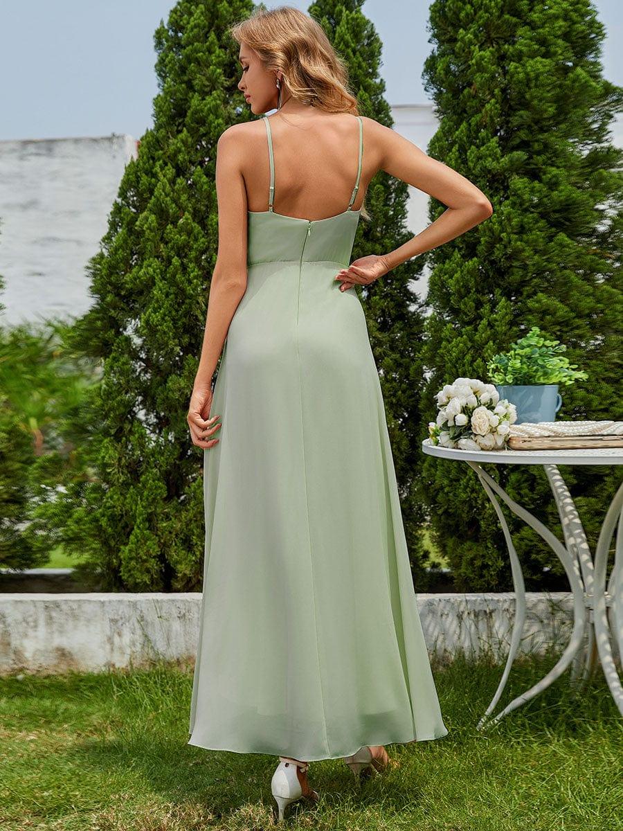 Charming V-Neck Sleeveless Chiffon Bridesmaid Dress with Straps