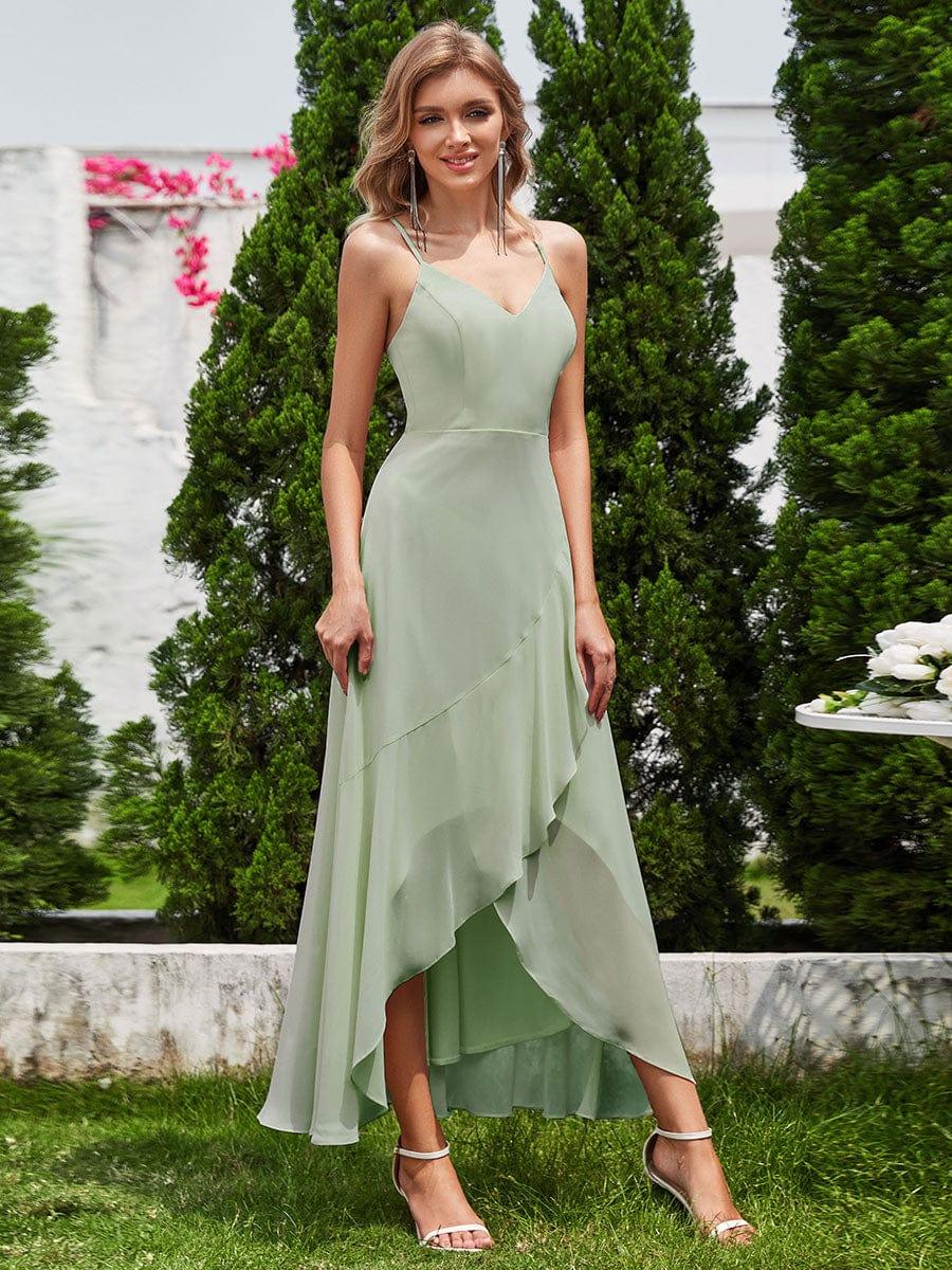 Charming V-Neck Sleeveless Chiffon Bridesmaid Dress with Straps