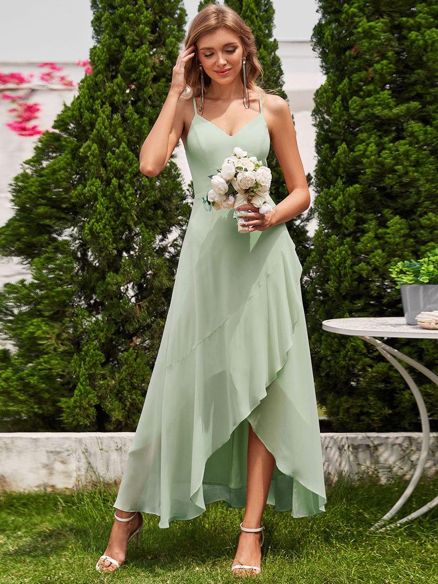 Charming V-Neck Sleeveless Chiffon Bridesmaid Dress with Straps