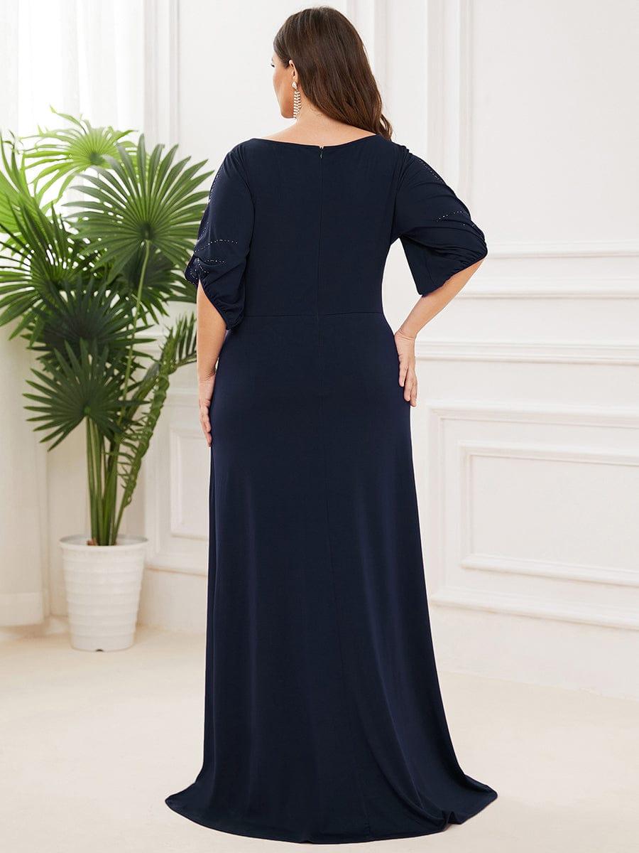 Sheath Round Neck Bodycon Empire-Waist Half Sleeve Formal Dress