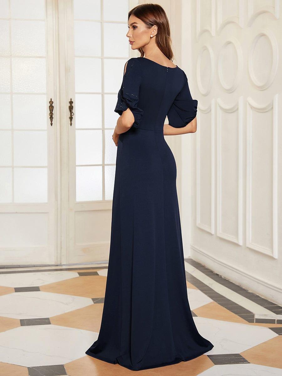 Sheath Round Neck Bodycon Empire-Waist Half Sleeve Formal Dress